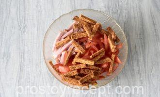 Салат Кармен с курицей и ветчиной сухариками Шаг 9 - «Салат Кармен с курицей и ветчиной сухариками»