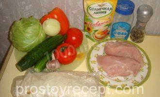 Шаурма с курицей в лаваше на сковороде Шаг 1 - «Шаурма с курицей в лаваше на сковороде»