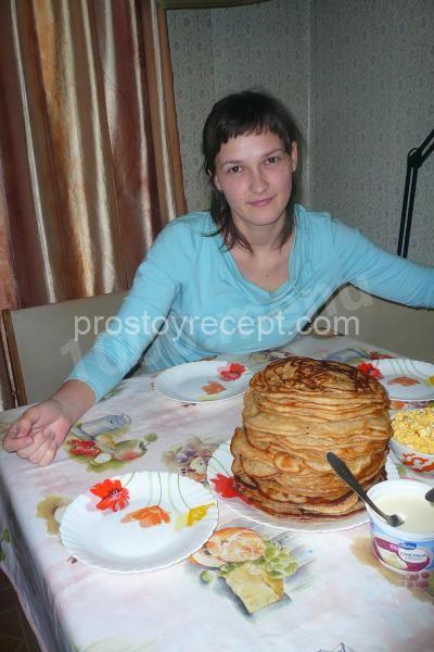 Блины из гречневой муки с пшеничной мукой