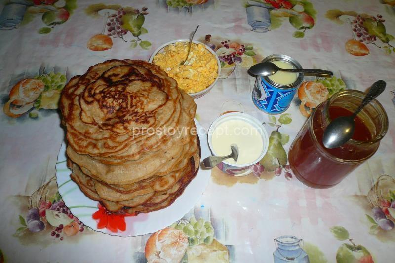 Блины из гречневой муки с пшеничной мукой