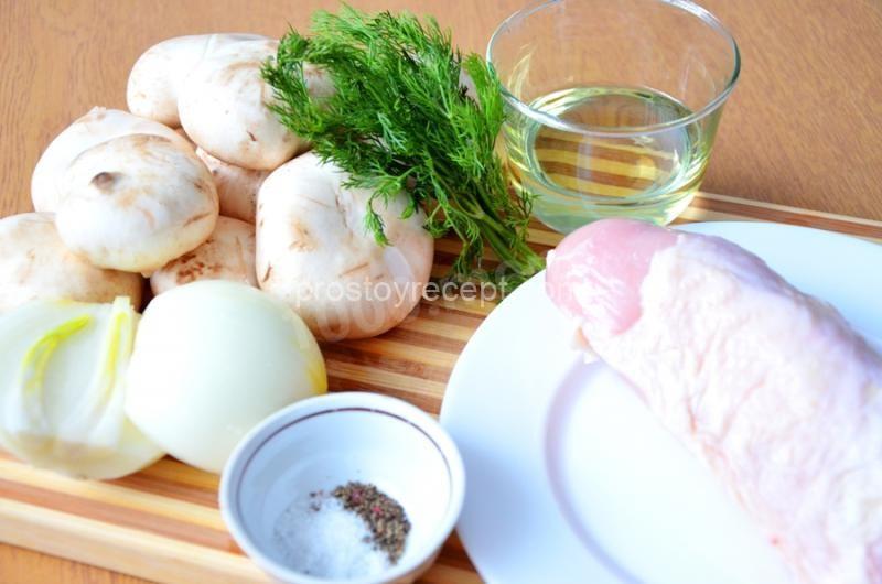 Блинный пирог с курицей и грибами Улитка