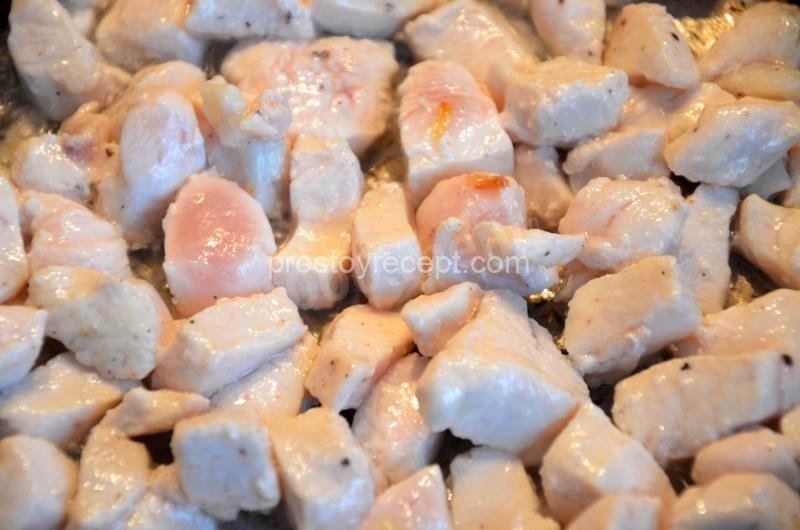 Блинный пирог с курицей и грибами Улитка