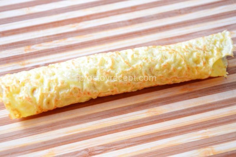 Блинный пирог с курицей и грибами Улитка