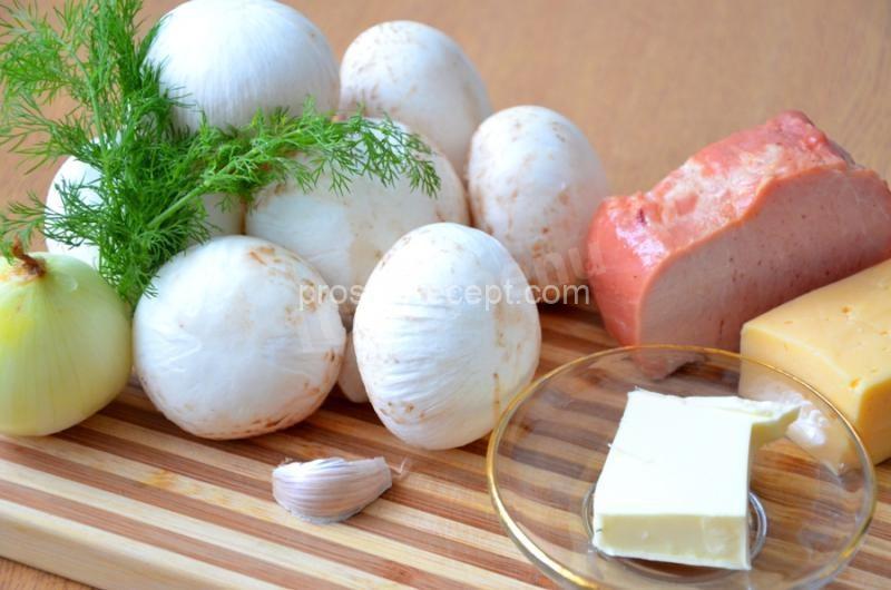 Фаршированные шампиньоны под сырной шапочкой Новогодние