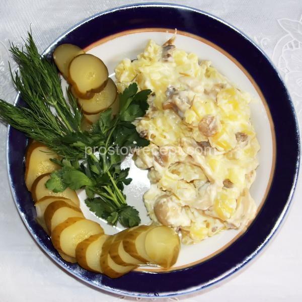 Картошка с грибами в микроволновке