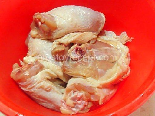 Окорочка с гречкой сыром сметаной в духовке