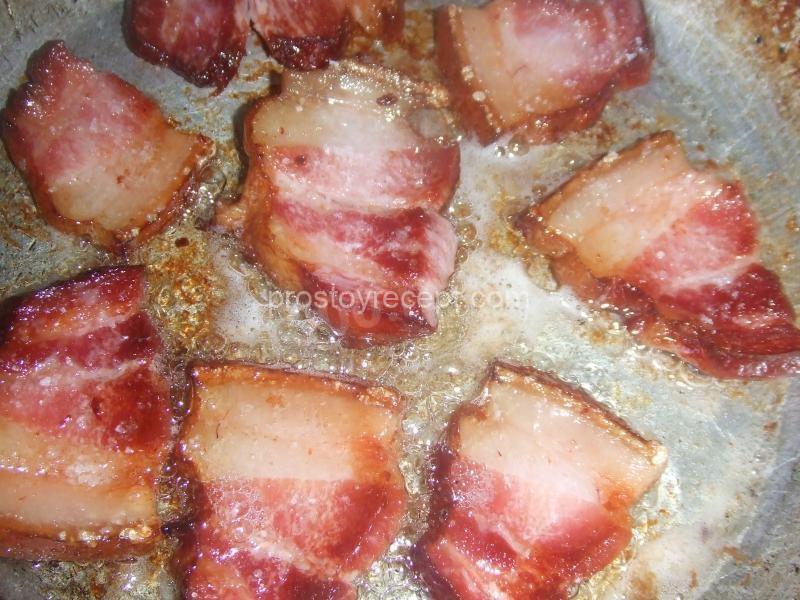 Паста с сыром и беконом