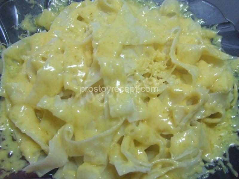 Паста с сыром и беконом
