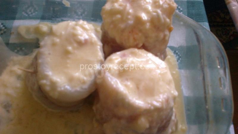 Рулеты из филе минтая с рисом