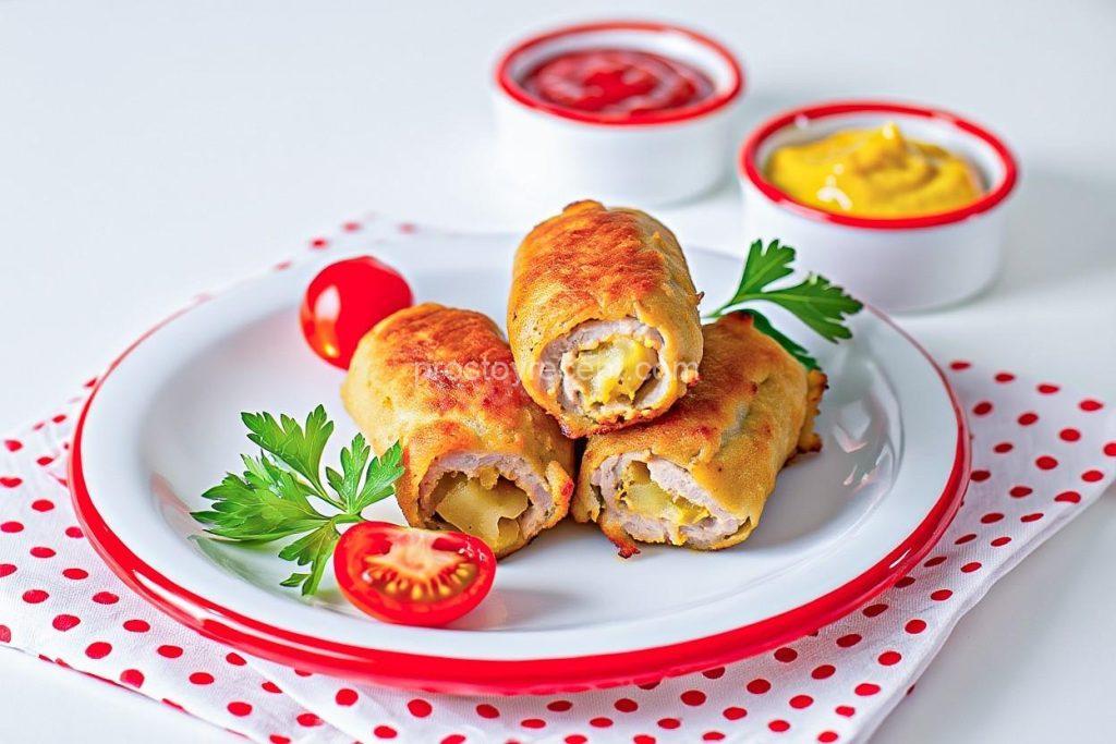 Свиные отбивные рулетики с начинкой из картофеля